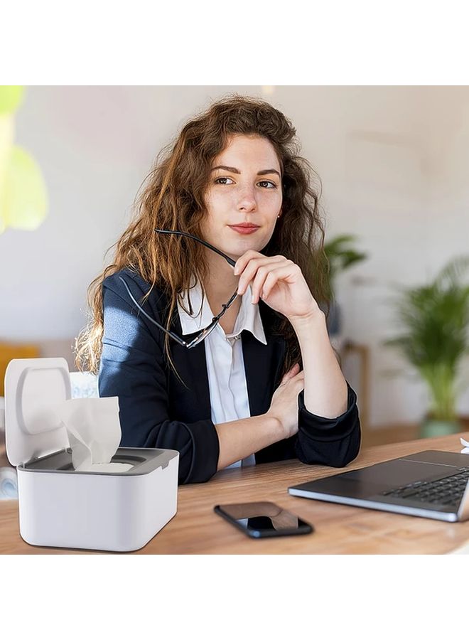 Grey Refillable Wet Wipes Dispenser For Adults Easy Single Hand Operation Non Slip Base - Image 4